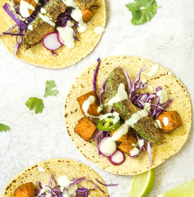 Almond Meal Crusted Avocado Tacos